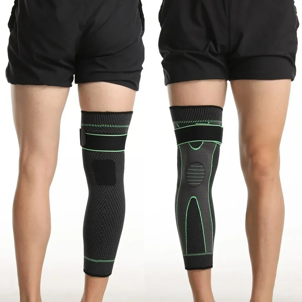 Compression Knee Pads Support Lengthen Stripe Sport Sleeve Protector Elastic Long Warm Kneepad Brace Volleyball Running 1pc